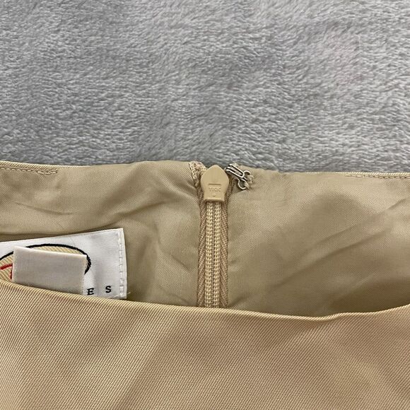 Talbots Mini Tank Dress Petite 10 Tan Silk Cotton Lined Vintage Career‎ Back Zip - Picture 2 of 11